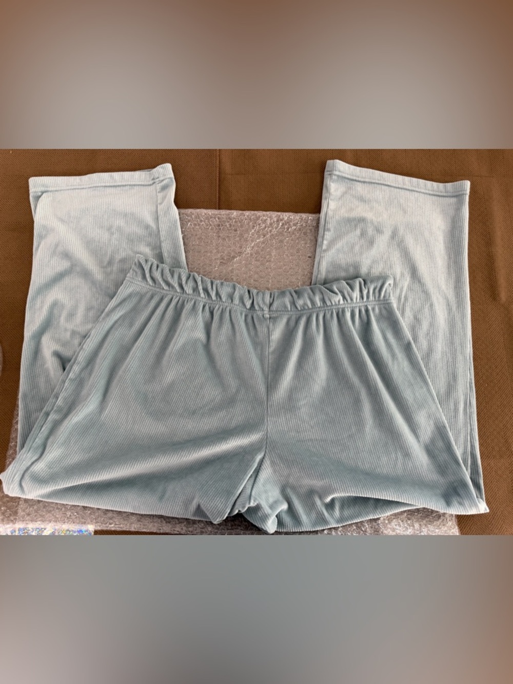 Calvin Klein Pale Blue Velour Lounge Pants L - Picture 5 of 6